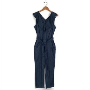 Banana Republic Ruffled Denim Jumpsuit